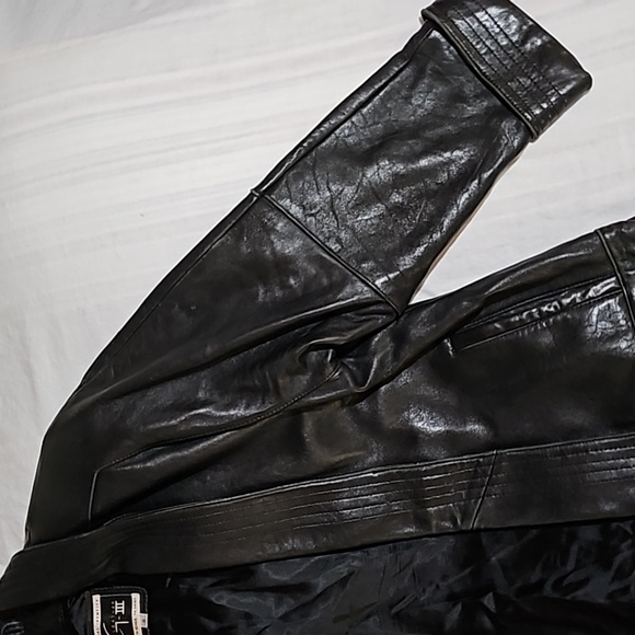 Women's Black Leather Jacket by Global Identity - Picture 3 of 16